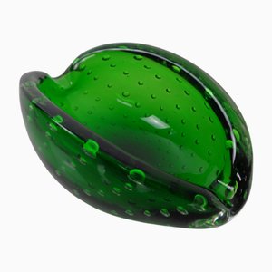 Green Sommerso Murano Glass Ashtray, Italy, 1960s