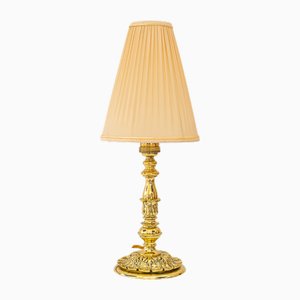 Historistic Table Lamp with Fabric Shade, Vienna, 1890s
