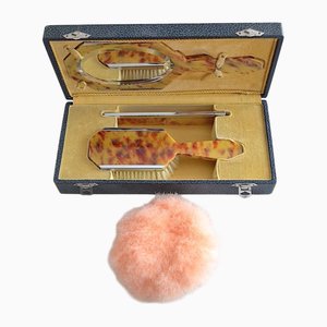 Art Deco Mirror, Brush, and Comb, 1920s, Set of 5