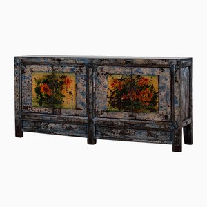 Blue Lacquer Painted Double Cabinet, 1930s