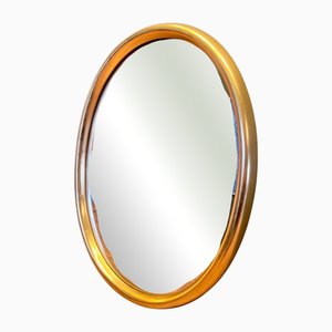Specchio con cornice in legno dorato, anni '70