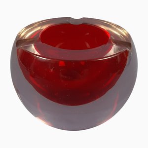 Posacenere in vetro di Murano rosso di Antonio Da Ros per Cenedese, anni '60