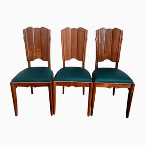 Art Deco Chairs, 1940s, Set of 3