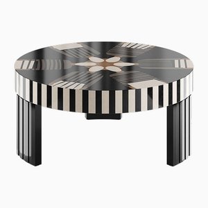 Nice Center Table in Wood Black and White Print by Hommés Studio