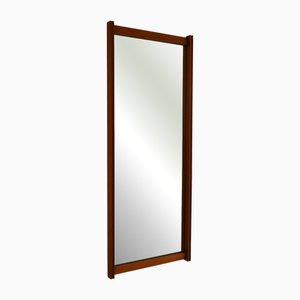 Skandinavischer Geriffelter Vintage Spiegel aus Teak, 1950er