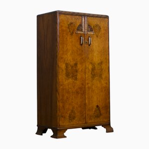 Art Deco Walnut Compact Wardrobe, 1930s