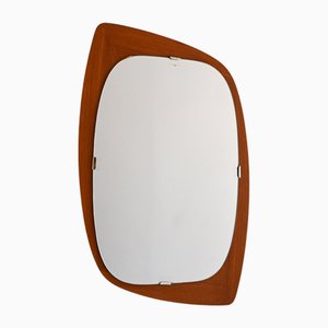 Vintage Scandinavian Free-Form Teak Mirror, 1960s