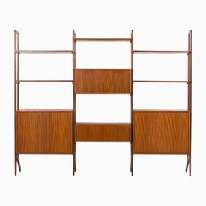 Libreria a terra o divisorio in teak, Italia, anni '60