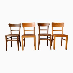 Rustical Wooden Bistro Chairs, Set of 4