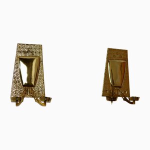 Art Nouveau Brass Sconces, Set of 2