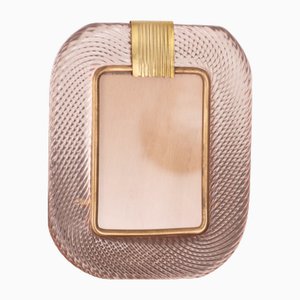 Murano Glass and Twisted Brass Picture Frame, Italy, 1990s