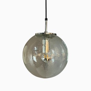 Enclosed Glass and Chrome Ball Lamp from Glashütte Limburg