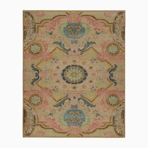 Rug with Floral Patterns in Green Blue and Pink from Rug&Kilim