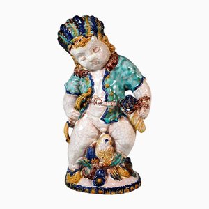 Large Indian Putto attributed to Michael Powolny for Summerhuber, Austria, 1920s