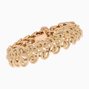 French Arabesque 18 Karat Yellow Gold Flexible Bracelet, 1960s