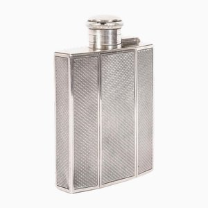 Art Deco Period Sterling Silver Hip Flask, 1929