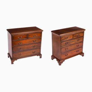 Mid-Century Flame Mahogany Bedside Chests, Set of 2