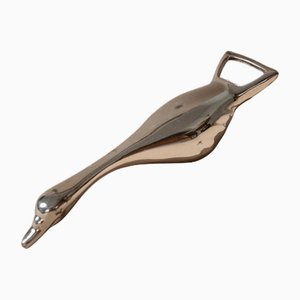 Mid-Century Silver-Plated Goose Bottle Opener, Italy, 1960s