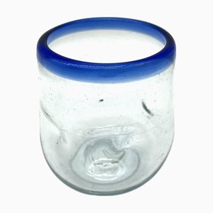 Bicchieri da vino vintage blu cobalto, Messico, anni '90, set di 5