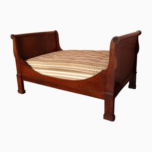 Letto in noce con rete e materasso, set di 3