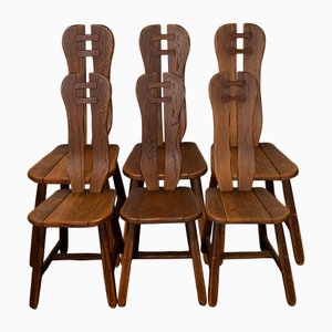 Oak Chairs from De Puydt, 1960s, Set of 6