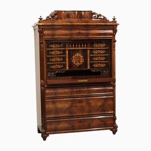 Biedermeier Sekretär aus geflammtem Mahagoni