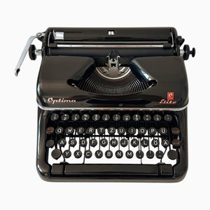 Macchina da scrivere Optima Elite vintage nera, anni '50
