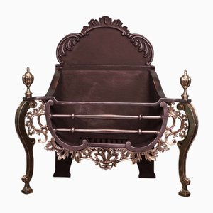 Rokoko Feuerkorb aus Messing & Stahl von Thomas Elsley, 1890