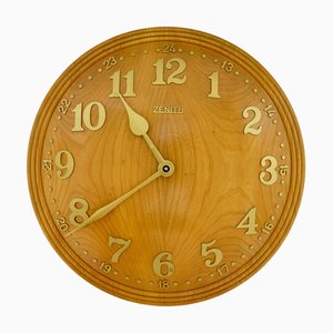 Orologio da parete Art Deco in olmo di Zenith, 1930