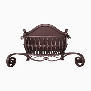 Schmiedeeiserner Feuerkorb mit Bogenfront, 1850