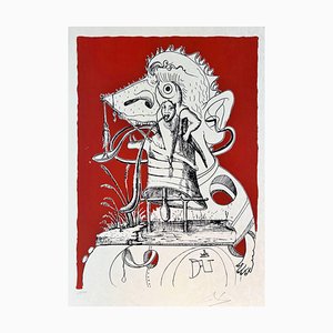 Salvador Dali,Les Songes Drôlatiques de Pantagruel, Planche XIV, 1973, Litografia