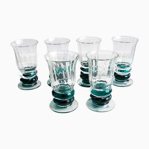 Vasos de licor italianos Mid-Century modernos de cristal de Murano, años 60. Juego de 6