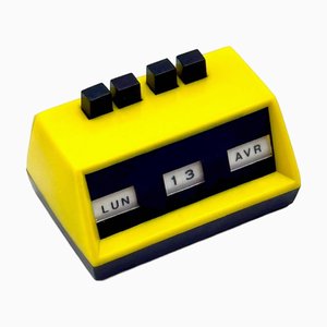 French Perpetual Calendar in Lemon Yellow, 1970s