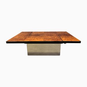 Vintage Burl Wood Bar Coffee Table by Paul Michel, 1970s