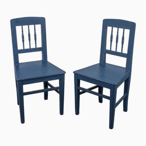 Antique Pine Chairs, 1900, Set of 2
