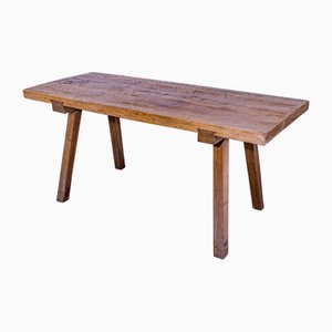 Antique Waxed Butchers Block Table, 1890s