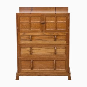 Arts & Crafts Cotswold School Linen Cupboard in Oak 1930s