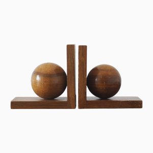 Mid-Century Wooden Bookends, 1950s, Set of 2