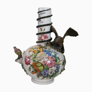 Ceramic Vase with Relief Figures of Eagle and Crocodile, Early 20th Century