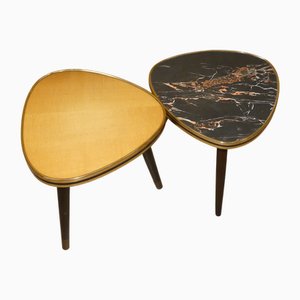 Vintage Flower Stools in Wood, 1950s, Set of 2