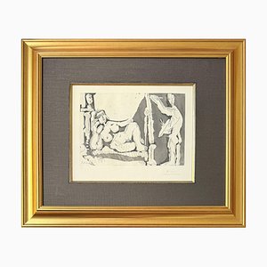 Pablo Picasso, Pittore e modello con scultura I, 1964, Acquaforte