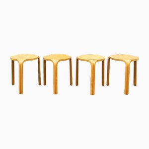 Model X600 Fan-Legged Stools by Alvar Aalto for Artek, Finland, 1970s, Set of 4