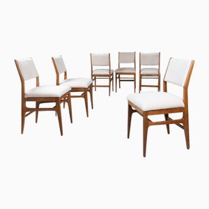 Weiße Samtstühle von Gio Ponti für Isa Bergamo, 1950er, 6er Set