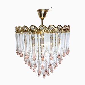 Pink Murano Glass Waterfall Lamp attributed to Paolo Venini, 1970s