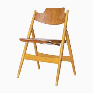 Mid-Century SE18 Folding Chair in Beech by Egon Eiermann for Wilde + Spieth, 1950s