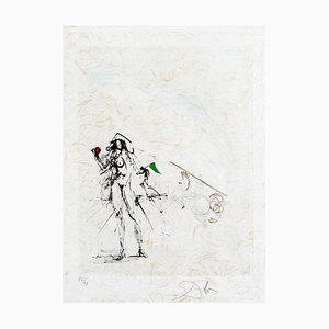 Salvador Dalì, Le Pecheur, 1968, Acquaforte e acquerello