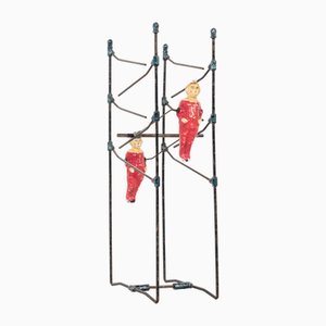 Französische Volkskunst Les Voltiguers Zirkusspielzeug, Frühes 20. Jh.