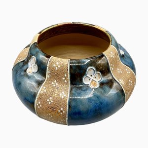 English Arts & Crafts Stoneware Jardiniere Bowl from Royal Doulton Lambeth, 1890s