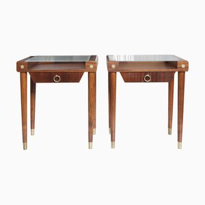 Tables de Chevet Mid-Century en Bois, Set de 2