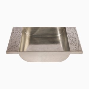 Plateau Athena en Étain par Oscar Antonsson pour Ystad Metall, 1937